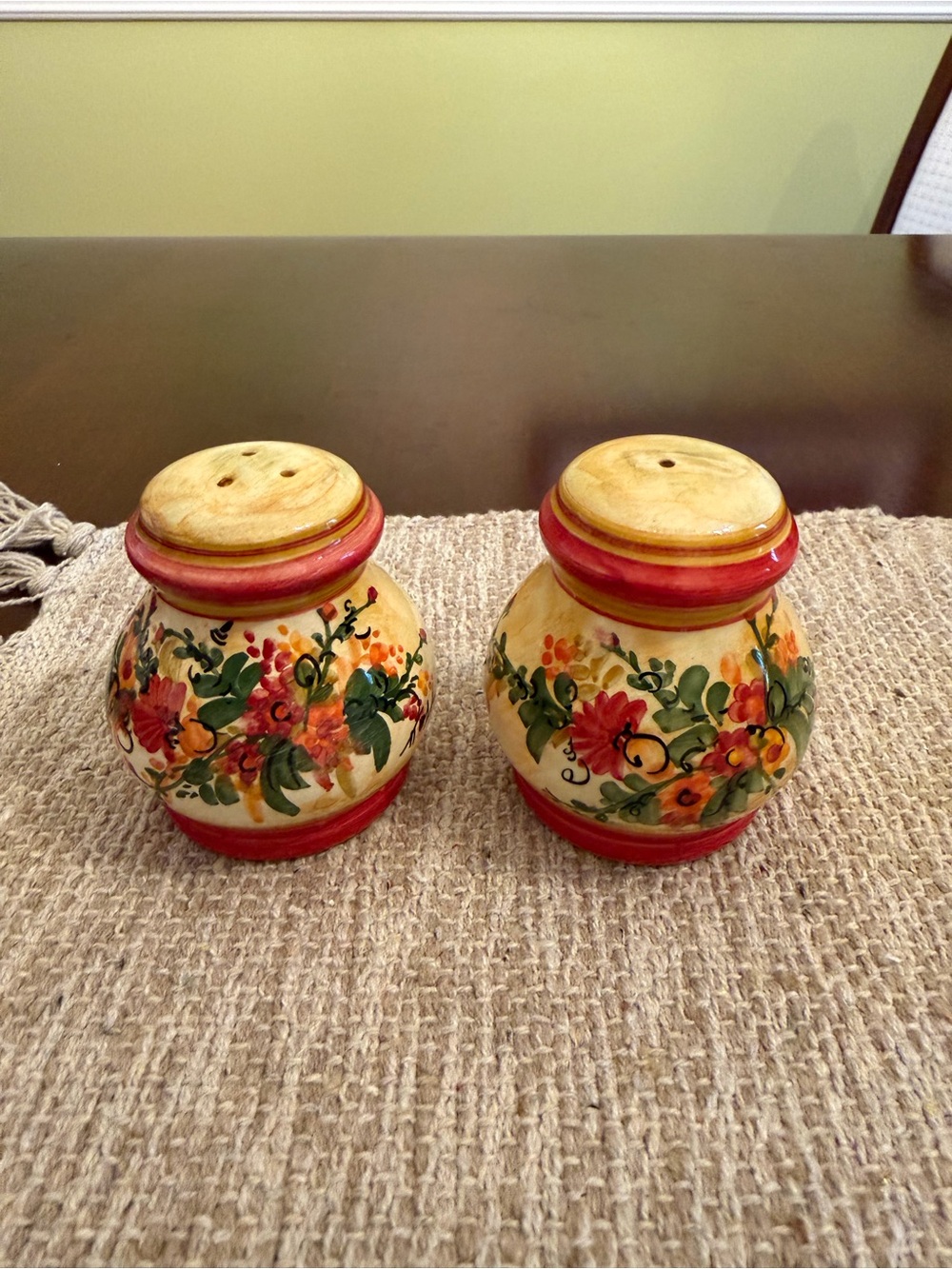 Hand-Painted Made in Greece Ceramic Salt and Pepper Shaker Set